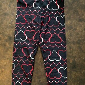 LuLaRoe Geometric Patterned Leggings - Red, Gray, Black